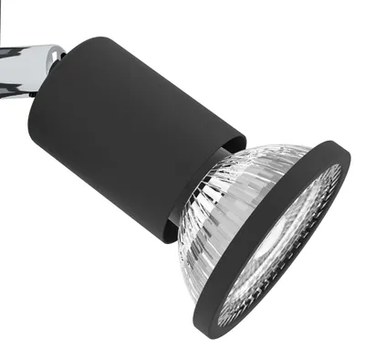 Imagen del producto de EGLO Sarria, Lámpara de techo, Bombillas no reemplazables, 10 W, 3000 K, 400 lm, Negra, Cromada