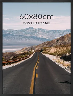 Productafbeelding van Zwarte fotolijst 60 x 80 cm | Aluminiumframe voor foto's, puzzels en posters | Grote fotolijst voor woonkamer, slaapkamer, studeerkamer