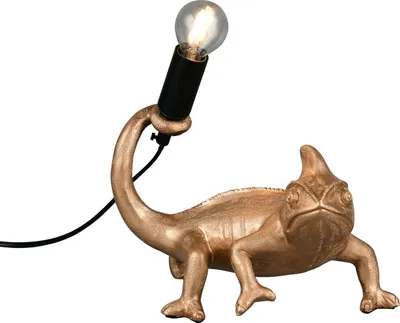 Zdjęcie produktu dla Lampa stołowa, kameleon złoty, E14, włącznik sznurkowy, szer. 24,5 cm
