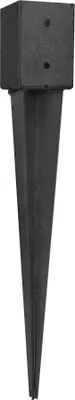 Produktbild von Pfostenträger mit Spitze Schwarz beschichtet 10,1 x 10,1 x 75 cm – pro Stück