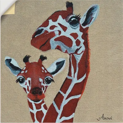 Produktbild von ARTland Wandbild, selbstklebend Giraffen Größe: 40x40 cm