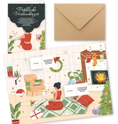 Mindfulness-Adventskalender, 24 Fenster mit Achtsamkeitsaufgaben