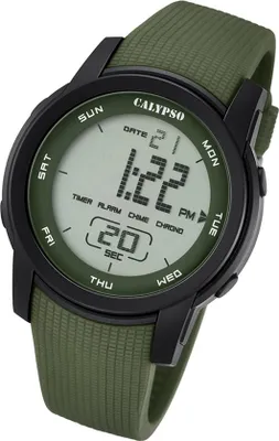 Produktbild von Calypso Herren Uhr Digital K5698/4 Kunststoff PUR Armbanduhr grün UK5698/4