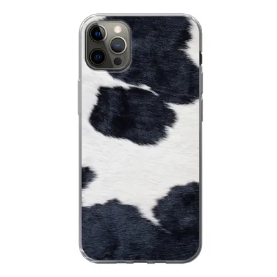 Produktbild von MuchoWow® Handyhülle Schutzhülle Hülle für iPhone 13 Pro Max Bild einer schwarzen und weißen Kuhhaut Silikon Softcase Handy Hülle - Mobiltelefon
