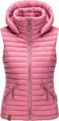 Produktbild von Navahoo Damen Weste Steppweste Kapuze Übergangsjacke Steppjacke Shadaa Dunkel Rosa Gr. 36- S