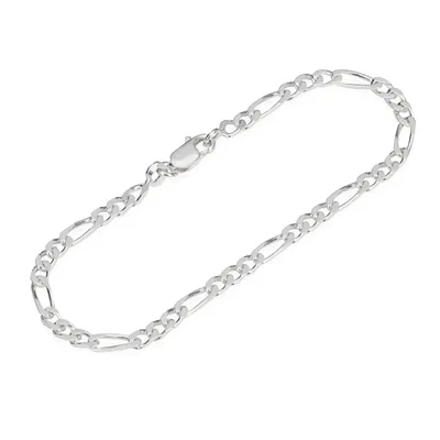 Produktbild von 18cm 925 Echt Sterling Silber Figaro Kette Armkette Armband 3,1mm 3,5g 5444