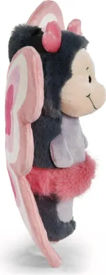 A side view of a plush butterfly toy.