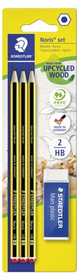 Produktbild von STAEDTLER Noris 120 Bleistift Blisterkarte mit 3 Bleistiften HB und Radierer