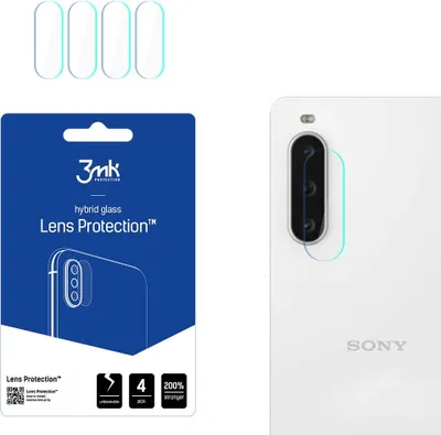 Produktbild von 3mk Hybridglas Lens Protection für Sony Xperia 10 V Kamera Objektiv Kameralinse 0,16mm 6H (4 Stück)