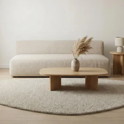 Produktbild von riess-ambiente Teppich ORGANIC 180x120cm taupe Polyester Hochflor Indoor-Teppich organische Form