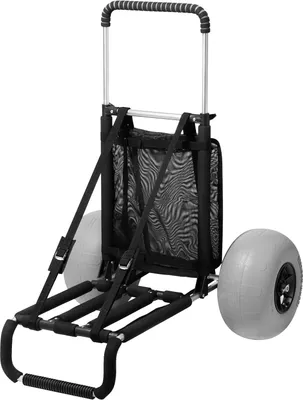 Produktbild von Strandkarre Bollerwagen Sandwagen, Strandwagen 74,84 kg Tragkraft, Zusammenklappbarer Sandwagen aus Aluminium 685 bis 1135 mm Einstellbare Höhe, Robuster Wagen für den Strand