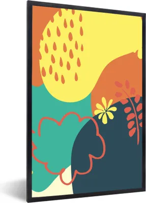 Produktbild von MuchoWow® Gerahmtes Poster Sommer - Laub - Flecken 60x90 cm - Poster mit Schwarzem Bilderrahmen Wandposter Rahmen Foto Bilder - Kunst