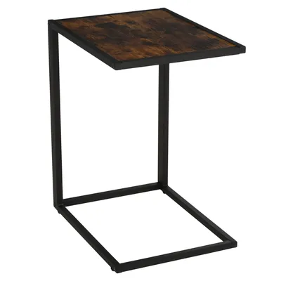Image de HOMCOM : table d'appoint en forme de C, table basse, table de salon, table sur pied, table en métal