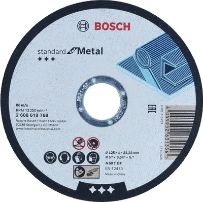 Produktbild von Bosch Professional Trennscheibe Ø 125 x 1 mm für Metall (100 Stück im Eimer, A 60 T BF, Standard for Metal, gerade)