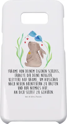 Produktbild von Mr. & Mrs. Panda Samsung Galaxy S8 plus Handyhülle  Hase Blume - Weiß - Geschenk, Handycover, Handy, Cover, Ostern, Geburt, Kaninchen, Geburtstag, Taufgeschenk, Hülle