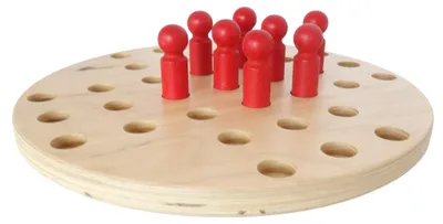 Produktbild von Steckspiel Lernspielzeug Birkensperrholz Natur 32 Kegel 25x25x2cm für Kinder ab 5 Jahren