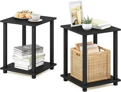 Produktbild von Famanu Beistelltisch Kompakt mit Regal - 39,5 x 39,5 x 49,8 cm (2er Set)