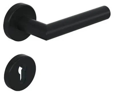 Produktbild von Hewi 162 Türdrücker Rosettengarnitur Tiefschwarz Edition matt (Lochung: PZ) Lochung: PZ