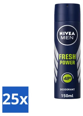 Immagine prodotto di 25 spray deodoranti NIVEA MEN Fresh Power - 150 ml - Confezione - 25 pezzi