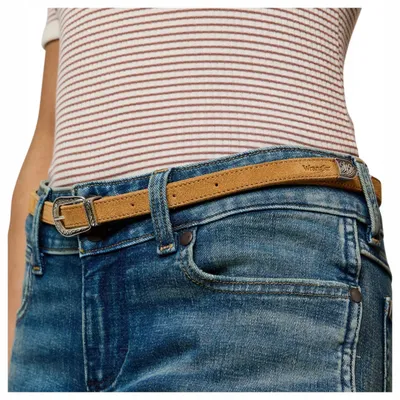 Immagine prodotto di Wrangler | Cintura da donna Thin Western Belt marrone in pelle stile western per jeans, 80 cm
