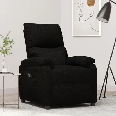 Image de The Living Store Fauteuil relax électrique noir tissu