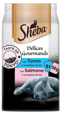 Obrázek produktu pro Sheba Fresh&Fine Karma pro kočky, 72x50g, s tuňákem, lososem a bílou rybou