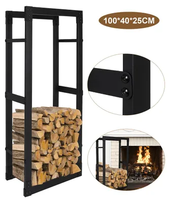 Produktbild von Vigevee Kaminholzregal Brennholzständer 100*40*25CM wetterfestem Metall Brennholz Brennholzregal