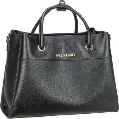 A black Valentino handbag is shown against a white background.