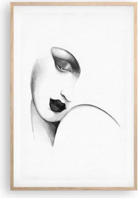 Produktbild von Gerahmtes Poster - Rahmen in heller Eiche - Porträt Frau Skizze - 61x91,5 cm - Wand Bild - Wanddeko - Wandbilder - Kunstposter - Wandposter - Bilderrahmen - Bilder - Kunstdruck - P2NPA61x91-4475