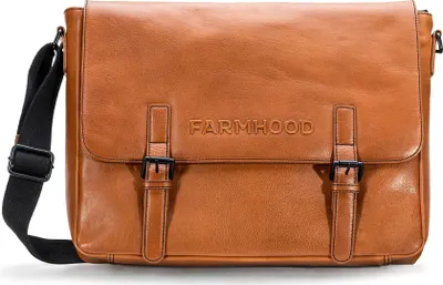 Produktbild von Farmhood Businesstasche Umhängetasche mit Laptopfach Memphis Messenger 1F Cognac hellbraun