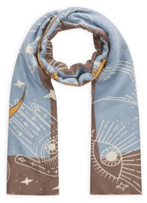 Produktbild von Codello (122) PRINTED SCARF POLYESTER/VISCOSE SUN MOON blau-90X180CM BLU1 BLU1 90/180CM