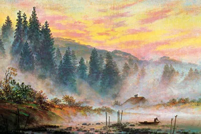 Zdjęcie produktu dla Caspar David Friedrich Art Print Obraz - Poranek, około 1820 roku, szczegół (80 x 120 cm)