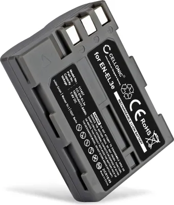 Produktbild von CELLONIC 1x Akku für Kamera Kompatibel mit Nikon D700, D90, D200, EN-EL3e - (1600mAh, 7.4V)