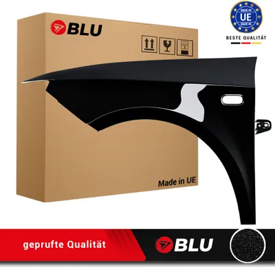 Zdjęcie produktu dla BLU Błotnik pasujący do Seat Ibiza (6J - IV 4. Generation) LC9X Lewy Czarny TiefSchwarz | 2008-2017 | Przedni Przód | Lakierowany | Gotowy do montażu  | Stal