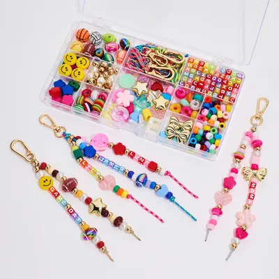 Produktbild von Omgoods – 305-teiliges DIY-Perlen-Set für Schlüsselanhänger mit bunten Accessoires