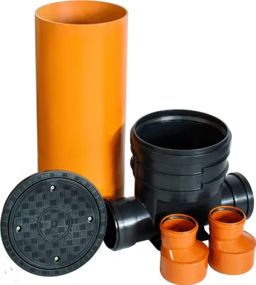 Produktbild von ScarMaxx Schachtsystem Set DN315, Breite 76,5cm, 2xDN110, 2x Reduzierung 160/110