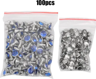 Produktbild von B Acryl-Diamant, 8 mm, dekorativer DIY-Ohrstecker, Kleidungszubehör, silberner Rand, Kristall, tiefblau