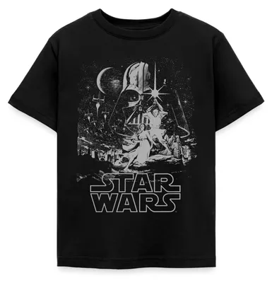 Produktbild von Star Wars Galaxie Darth Vader Retro Kinder T-Shirt, 122/128 (7-8 Jahre), Schwarz