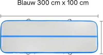 Produktbild von Famanu Turnmat 3 Meter - Blau - L - Aufblasbar - Faltbar