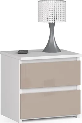 Immagine prodotto di Comodino CL2 in Cappuccino Lucido con 2 Cassetti e Alta Lucentezza