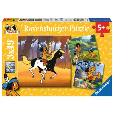 Produktbild von 3 x 49 Teile Ravensburger Kinder Puzzle Yakari unterwegs 09389