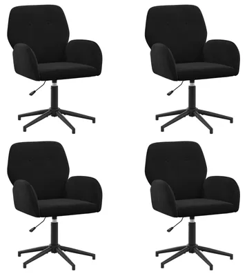 Image de vidaXL - 4 chaises pivotantes, 54 x 55 x 90 cm, noir, revêtues en velours (V)