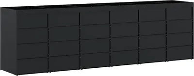 Produktbild von Wagenmüllbehälter für 6 Behälter Schwarz 408 x 77,5 x 121,5 cm