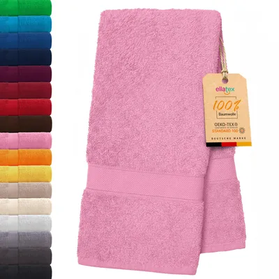 Produktbild von EllaTex PARIS Handtuch 50x100 cm – 100% Baumwolle, 500 g/m² Frottier, flauschig & saugstark, in Farbe: Rosa