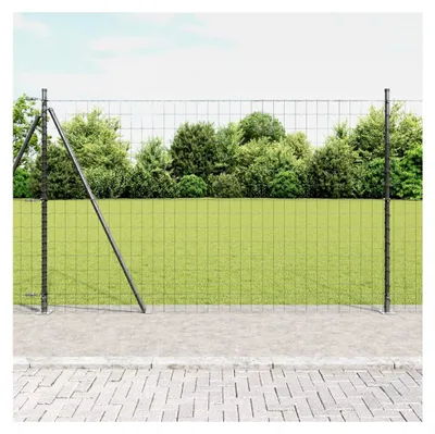 Produktbild von Euro Zaun mit 7 Flanschpfosten 1,5x10 m aus feuerverzinktem Stahl, Gartenzaunpfähle für Gemüsebeete, Hühnergehege und Weidegrundstücke