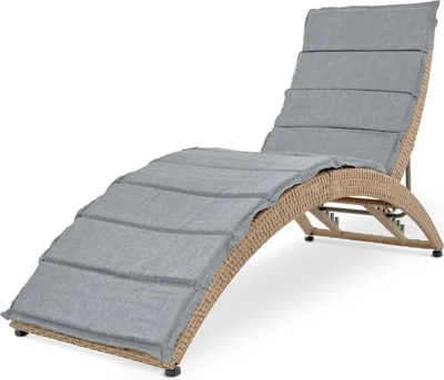 Obrázek produktu pro di volio polyratanové lehátko s polštářem CIAMPINO - pohodlné zahradní lehátko v elegantním designu - skládací relaxační lehátko