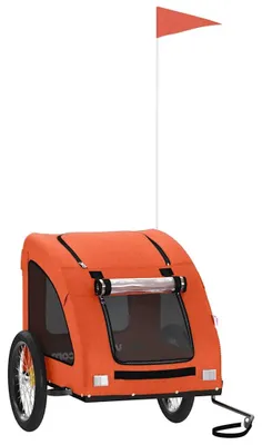 Produktbild von vidaXL Fahrradanhänger für Hunde Orange Oxford-Gewebe und Eisen