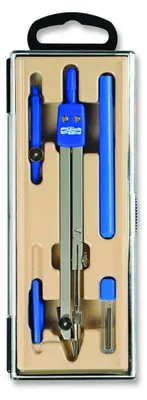 Produktbild von Zirkel - Zirkelkasten 5-teiliges  Grundschulzirkel- Set / farblich sortiert , im Kunststoffkasten