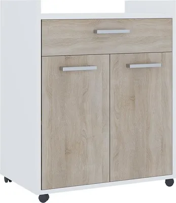 Zdjęcie produktu dla Kontener na rolki Vicco Ansel Biały/Sonoma 60 x 40 cm z szufladami, Model 56238