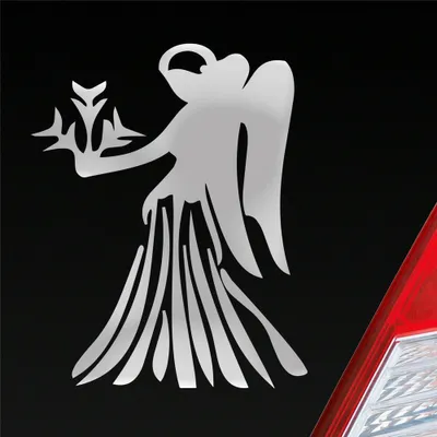 Produktbild von Auto Aufkleber Sternzeichen Jungfrau Tier Motorrad KFZ Roller 10x8 cm Silber Sticker Heckscheibenaufkleber
